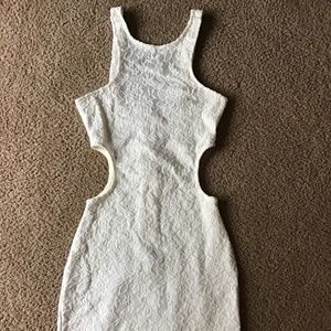 White Lace Cut Out Dress
